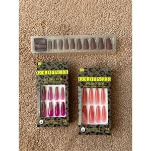 Gold Finger Kiss  Glue on Nails Sets​​​​​